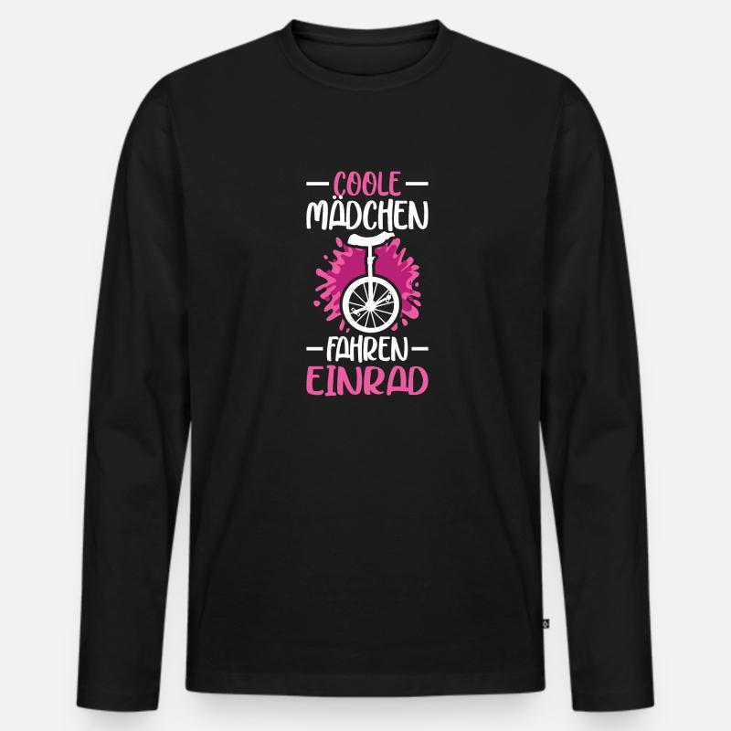Einrad - Männer Premium Bio Langarmshirt - Schwarz