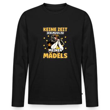 Keine Zeit Ich Muss Zu Meinen Mädels Bienen Imker - Männer Premium Bio Langarmshirt - Schwarz - Vorne - Nico (187cm)