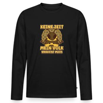 Keine Zeit Mein Volk braucht mich Imker Bienen - Männer Premium Bio Langarmshirt - Schwarz - Vorne - Nico (187cm)