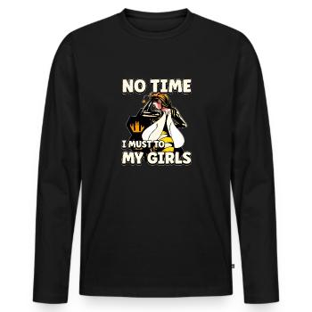 No time I have to go to my girls bee beekeeper - Men's Premium Organic Long Sleeve Shirt - black - Front - Nico (187cm)