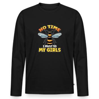 Keine Zeit Ich Muss Zu Meinen Mädels Bienen Imker - Männer Premium Bio Langarmshirt - Schwarz - Vorne - Nico (187cm)