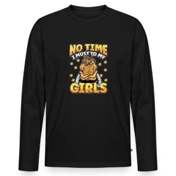No time I have to go to my girls bee beekeeper - Men's Premium Organic Long Sleeve Shirt - black - Front - Nico (187cm)