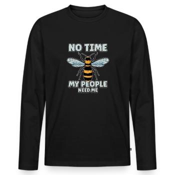 Pas de temps Ma colonie a besoin de moi Apiculteurs Abeilles - T-shirt manches longues Premium bio Homme - noir - Devant - Nico (187cm)