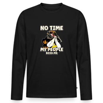 Pas de temps Ma colonie a besoin de moi Apiculteurs Abeilles - T-shirt manches longues Premium bio Homme - noir - Devant - Nico (187cm)