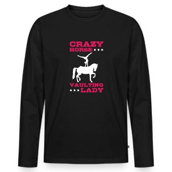 Voltigieren Crazy Horse Vaulting Lady - T-shirt manches longues Premium bio Homme - noir - Devant - Nico (187cm)