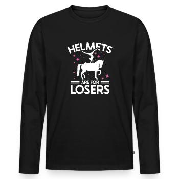 Les casques de voûte sont pour les perdants - T-shirt manches longues Premium bio Homme - noir - Devant - Nico (187cm)