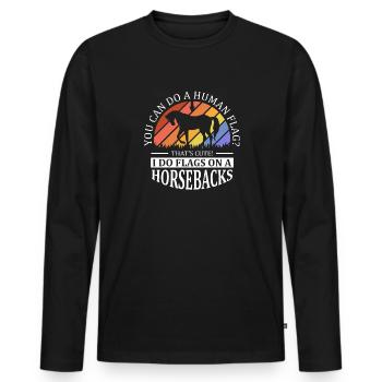 Voltigieren I Do Flags on a Horseback - Männer Premium Bio Langarmshirt - Schwarz - Vorne - Nico (187cm)