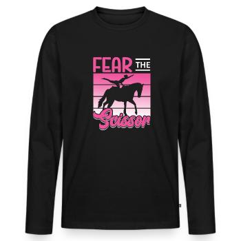 Voltigieren Fear The Scissor Vaulting - Männer Premium Bio Langarmshirt - Schwarz - Vorne - Nico (187cm)
