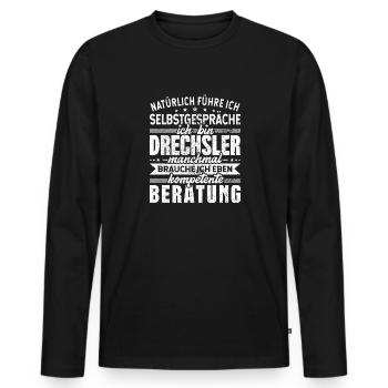 Drechsler Selbstgespräche Drechseln - Männer Premium Bio Langarmshirt - Schwarz - Vorne - Nico (187cm)