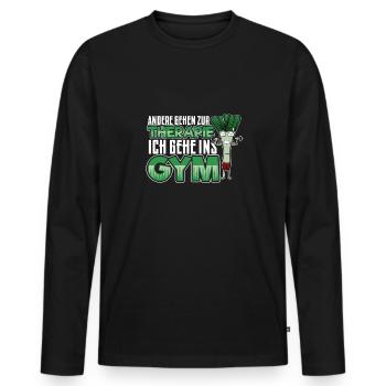 Lauch Kostüm Bodybuilding Satire Gym Jga - Männer Premium Bio Langarmshirt - Schwarz - Vorne - Nico (187cm)