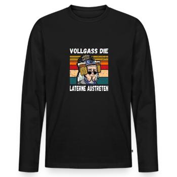 Vollgass die Laterne Austreten Humor Trinkspruch - Männer Premium Bio Langarmshirt - Schwarz - Vorne - Nico (187cm)