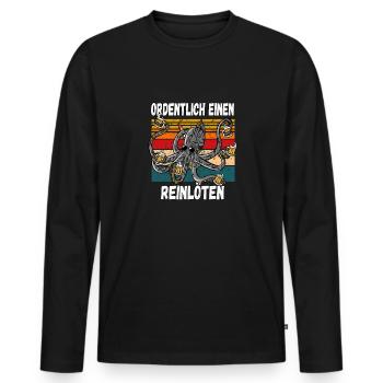 Ordentlich einen Reilöten Lustiger Trinkspruch - Männer Premium Bio Langarmshirt - Schwarz - Vorne - Nico (187cm)