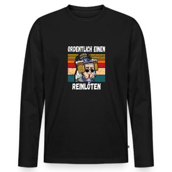 Ordentlich einen Reilöten Lustiger Trinkspruch - Männer Premium Bio Langarmshirt - Schwarz - Vorne - Nico (187cm)