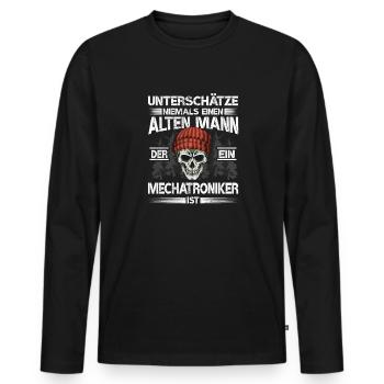 Mechatroniker - Männer Premium Bio Langarmshirt - Schwarz - Vorne - Nico (187cm)