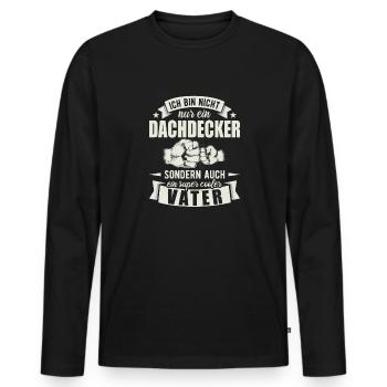 Dachdecker - Männer Premium Bio Langarmshirt - Schwarz - Vorne - Nico (187cm)