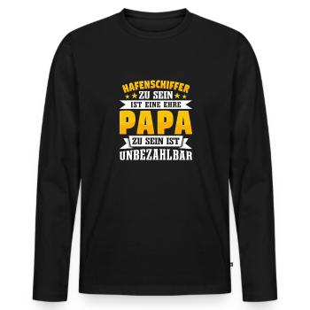 Hafenschiffer - Männer Premium Bio Langarmshirt - Schwarz - Vorne - Nico (187cm)