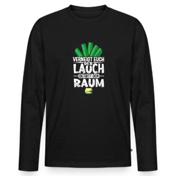 Lauch Kostüm Bodybuilding Satire Gym Jga - Männer Premium Bio Langarmshirt - Schwarz - Vorne - Nico (187cm)