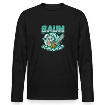 Baumschubser Forstwirt Geschenk Holzfäller - Männer Premium Bio Langarmshirt - Schwarz - Vorne - Nico (187cm)