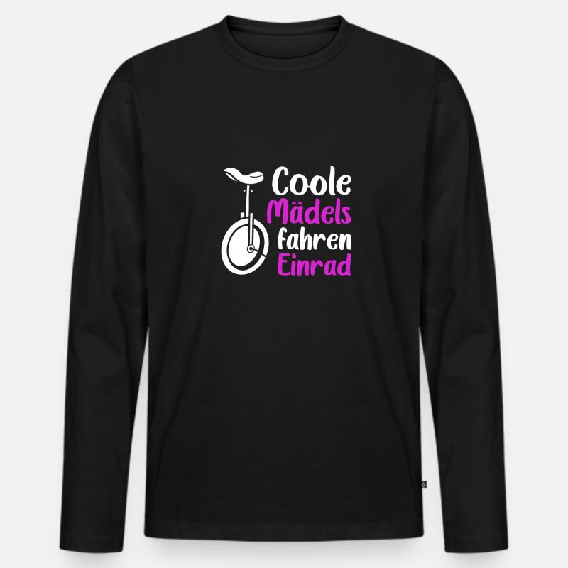 Einrad - Männer Premium Bio Langarmshirt - Schwarz