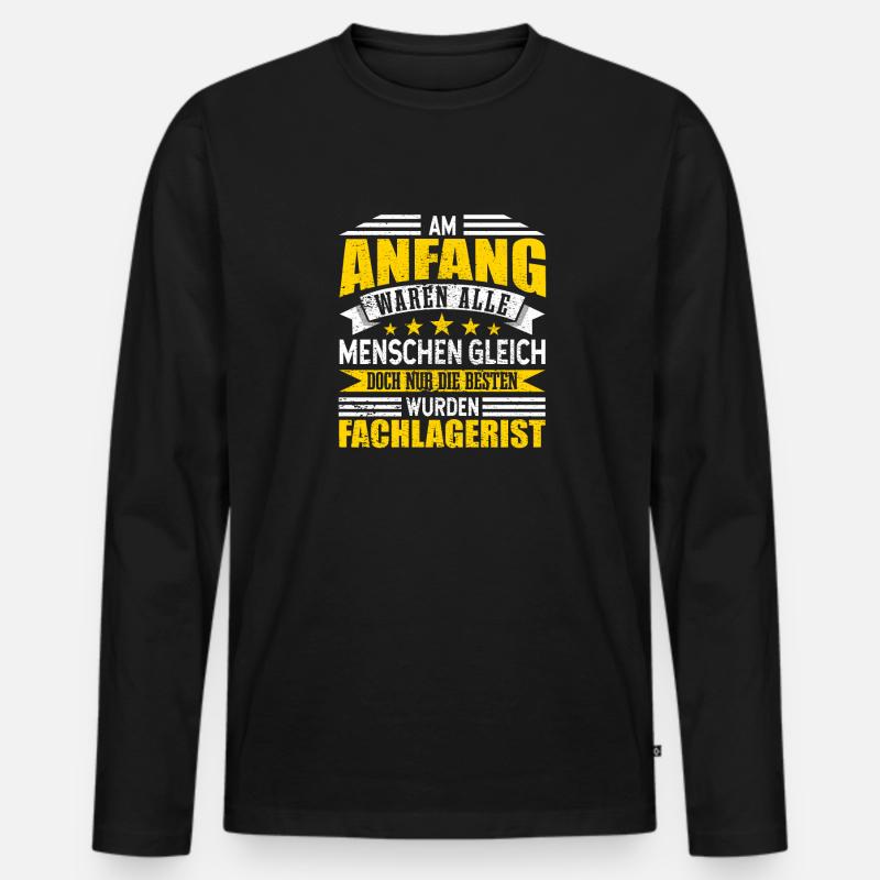 Fachlagerist - Männer Premium Bio Langarmshirt - Schwarz