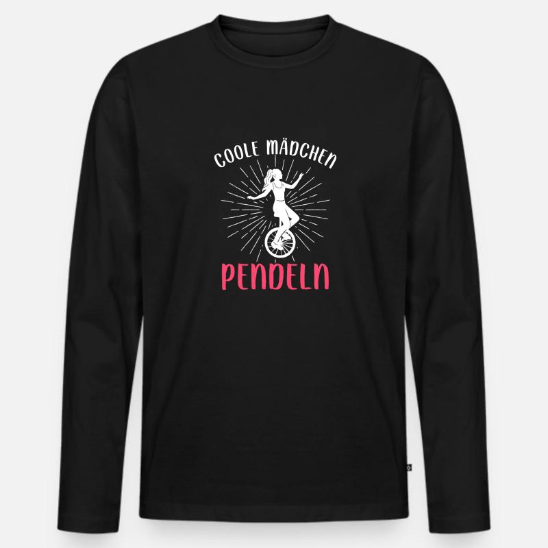 Einrad - Männer Premium Bio Langarmshirt - Schwarz
