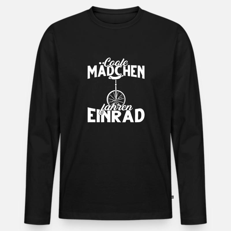 Einrad - Männer Premium Bio Langarmshirt - Schwarz