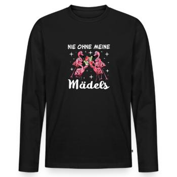 Flamingo Junggesellenabschied Frauen jga Saufen - Männer Premium Bio Langarmshirt - Schwarz - Vorne - Nico (187cm)
