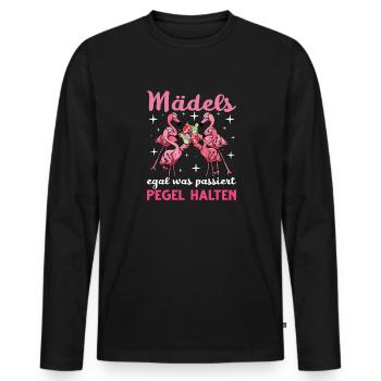 Flamingo Junggesellenabschied Frauen jga Saufen - Männer Premium Bio Langarmshirt - Schwarz - Vorne - Nico (187cm)