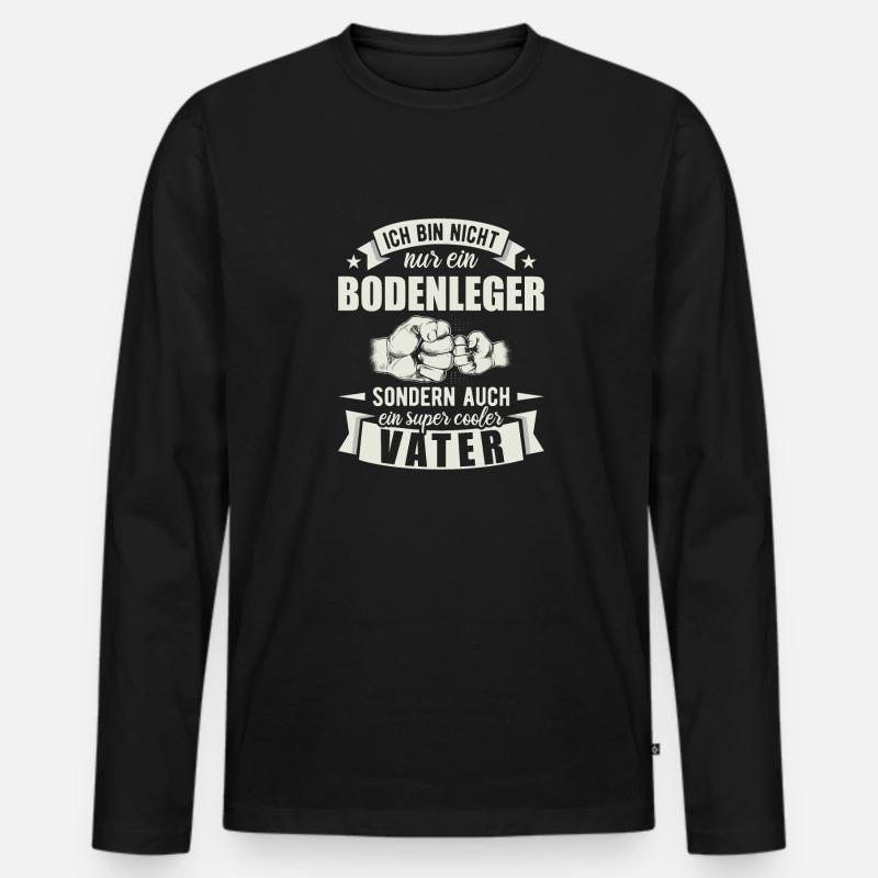 Bodenleger - Männer Premium Bio Langarmshirt - Schwarz
