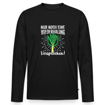Lauch Kostüm Bodybuilding Satire Gym Jga - Männer Premium Bio Langarmshirt - Schwarz - Vorne - Nico (187cm)