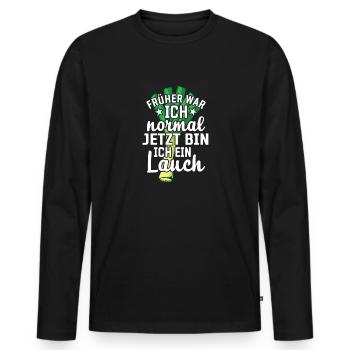 Lauch Kostüm Bodybuilding Satire Gym Jga - Männer Premium Bio Langarmshirt - Schwarz - Vorne - Nico (187cm)