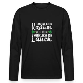 Lauch Kostüm Bodybuilding Satire Gym Jga - Männer Premium Bio Langarmshirt - Schwarz - Vorne - Nico (187cm)