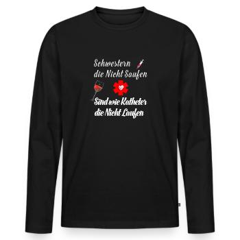 Lustiges Krankenschwester Pflegerin - Männer Premium Bio Langarmshirt - Schwarz - Vorne - Nico (187cm)