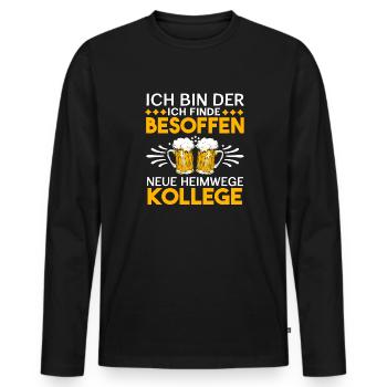 Besoffen Heimlaufen Party Dorffest Dorfkind Feiern - Männer Premium Bio Langarmshirt - Schwarz - Vorne - Nico (187cm)