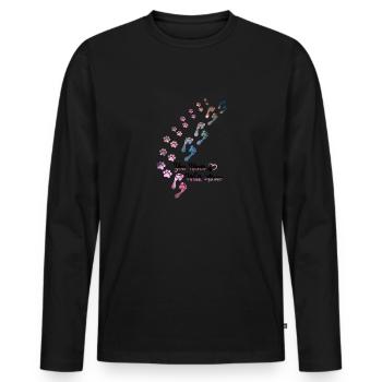 You Never Walk Alone Hunde Hundeliebhaber Gassi - Männer Premium Bio Langarmshirt - Schwarz - Vorne - Nico (187cm)