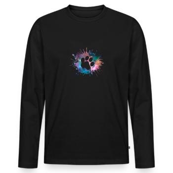 Paw Print Galaxy Dogs Dog Lovers Gassi - Men's Premium Organic Long Sleeve Shirt - black - Front - Nico (187cm)