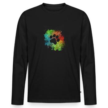 Paw Print Galaxy Dogs Dog Lovers Gassi - Men's Premium Organic Long Sleeve Shirt - black - Front - Nico (187cm)