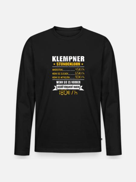 Klempner - Männer Premium Bio Langarmshirt - Schwarz