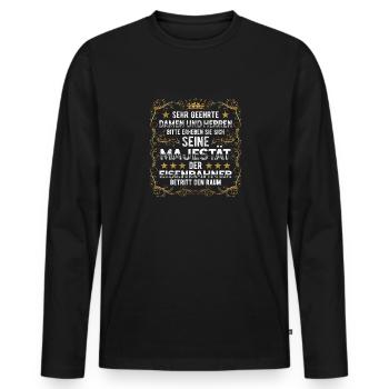 Eisenbahner - Männer Premium Bio Langarmshirt - Schwarz - Vorne - Nico (187cm)