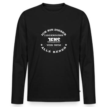 Legendärer Jens lustiger vorname Name - Männer Premium Bio Langarmshirt - Schwarz - Vorne - Nico (187cm)