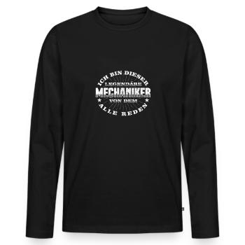 Mechaniker Legendärer KFZ-Mechaniker - Männer Premium Bio Langarmshirt - Schwarz - Vorne - Nico (187cm)