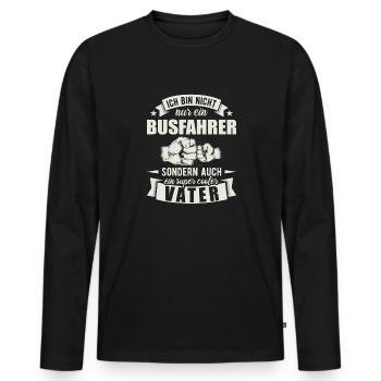 Busfahrer Vater Papa Vatertag Reisebus - Männer Premium Bio Langarmshirt - Schwarz - Vorne - Nico (187cm)