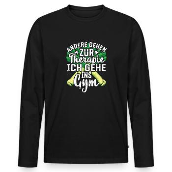 Lauch Kostüm Bodybuilding Satire Gym Jga - Männer Premium Bio Langarmshirt - Schwarz - Vorne - Nico (187cm)