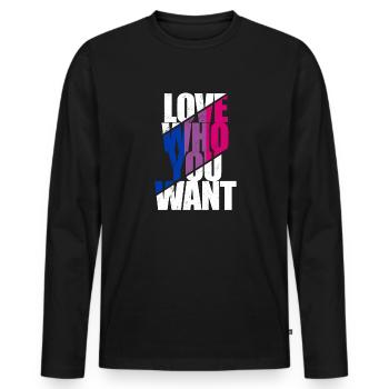 LGBT Rainbow Gay Pride Homo Lesbienne Gay - T-shirt manches longues Premium bio Homme - noir - Devant - Nico (187cm)