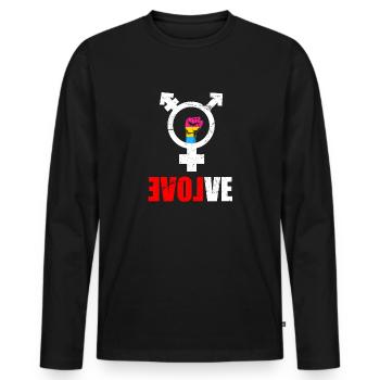 LGBT Rainbow Gay Pride Homo Lesbian Gay - Men's Premium Organic Long Sleeve Shirt - black - Front - Nico (187cm)