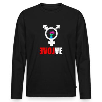 LGBT Rainbow Gay Pride Homo Lesbian Gay - Men's Premium Organic Long Sleeve Shirt - black - Front - Nico (187cm)
