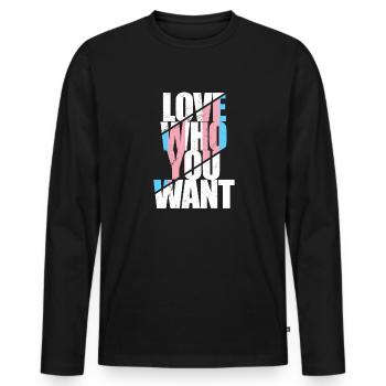LGBT Rainbow Gay Pride Homo Lesbian Gay - Men's Premium Organic Long Sleeve Shirt - black - Front - Nico (187cm)