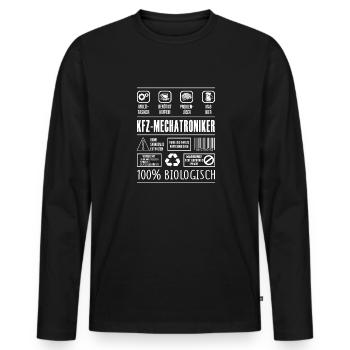 KFZ-Mechatroniker Beruf Spruch lustig Mechanik - Männer Premium Bio Langarmshirt - Schwarz - Vorne - Nico (187cm)