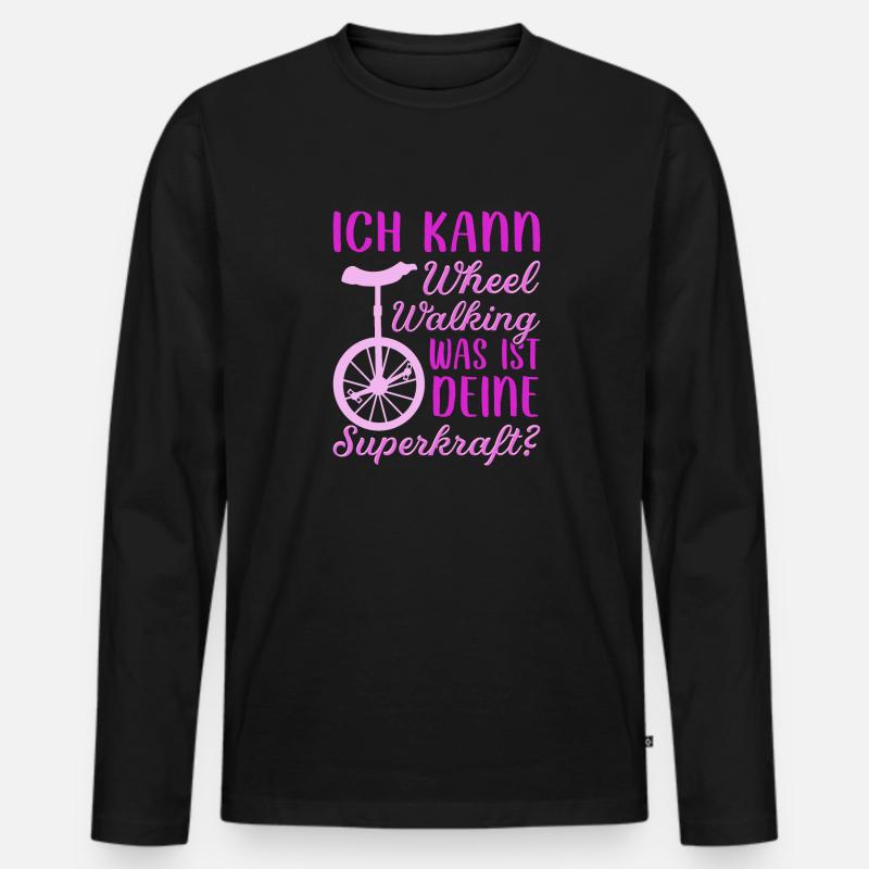 Einrad - Männer Premium Bio Langarmshirt - Schwarz