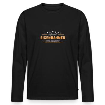 Eisenbahner - Männer Premium Bio Langarmshirt - Schwarz - Vorne - Nico (187cm)